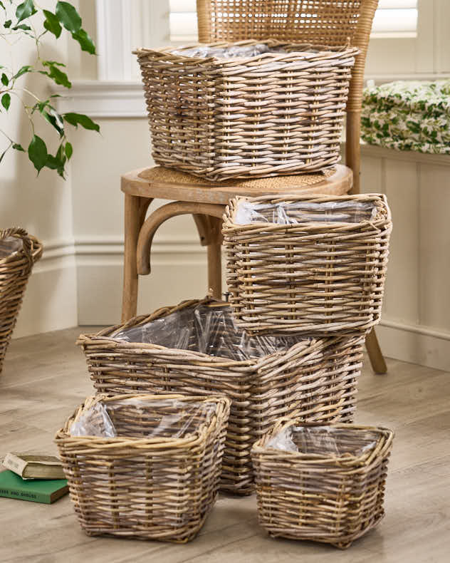Baskets M - Bala Square Lined Baskets
