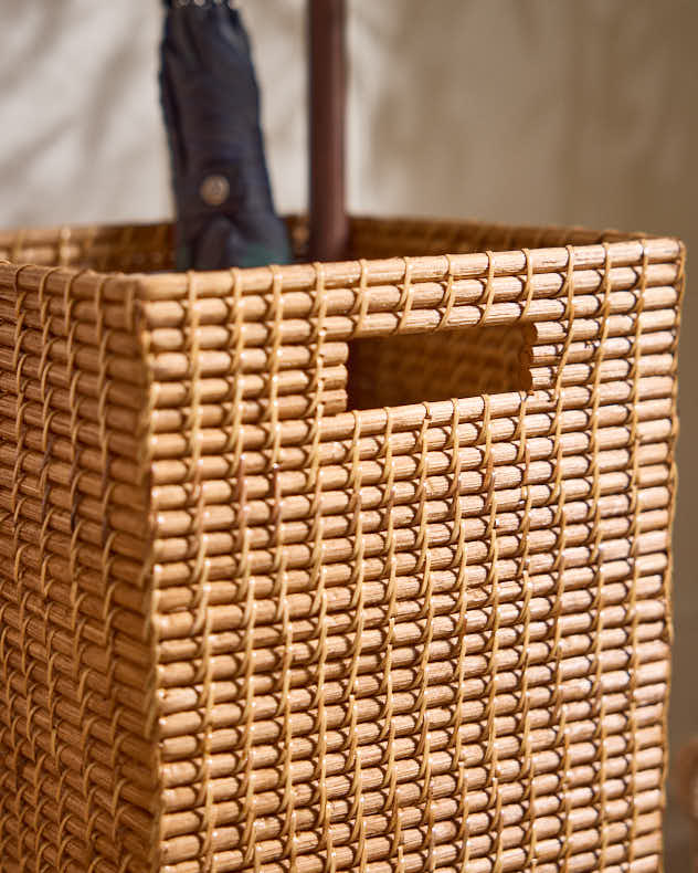 Umbrella Stands & Racks - Square Rattan Umbrella Basket