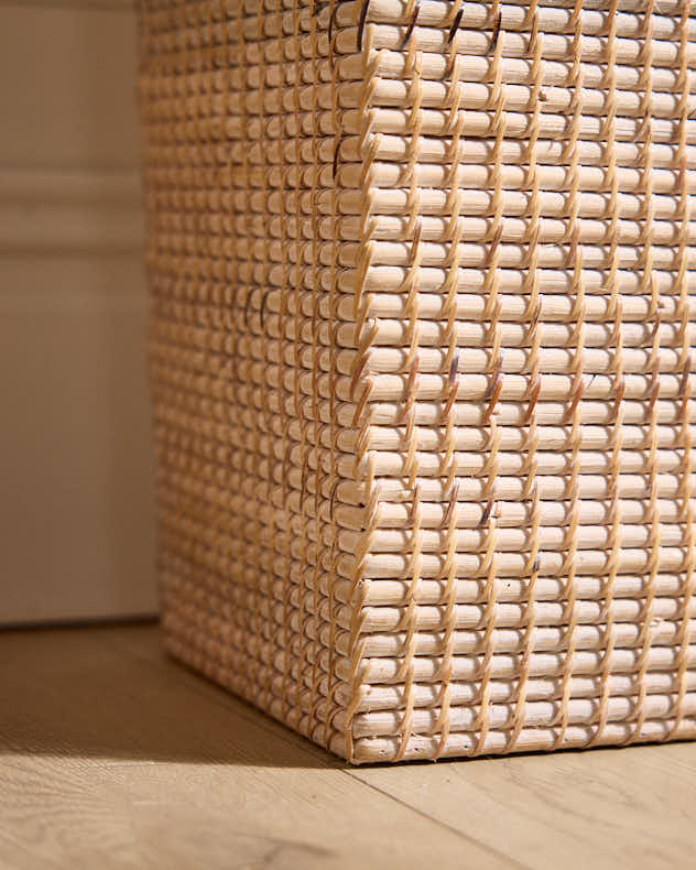 Square Rattan Umbrella Basket - Dibor - Whitewash Umbrella Stands &amp; Racks