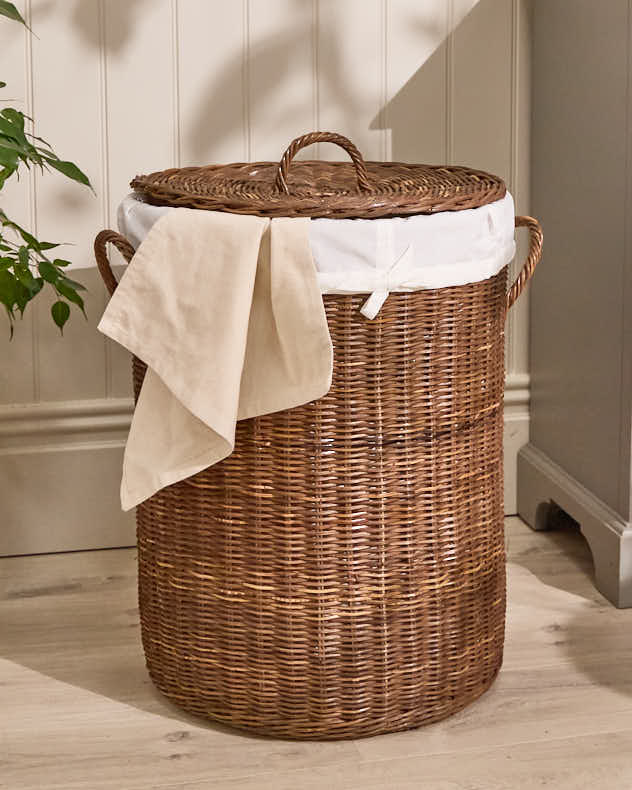 Laundry Hampers &amp; Baskets Large - Aden Rattan Laundry Basket