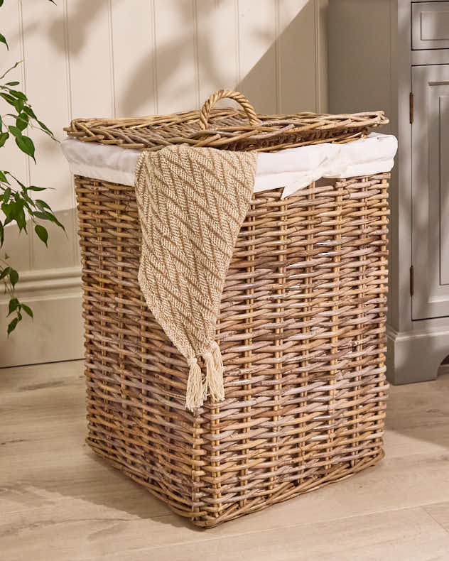 Laundry Hampers &amp; Baskets - Faya Square Rattan Laundry Basket