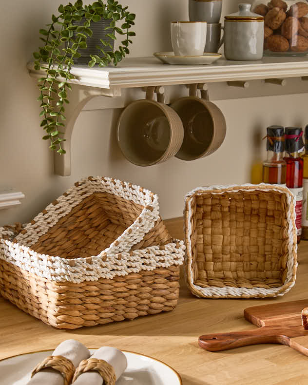Kano Set of 3 Water Hyacinth Storage Baskets