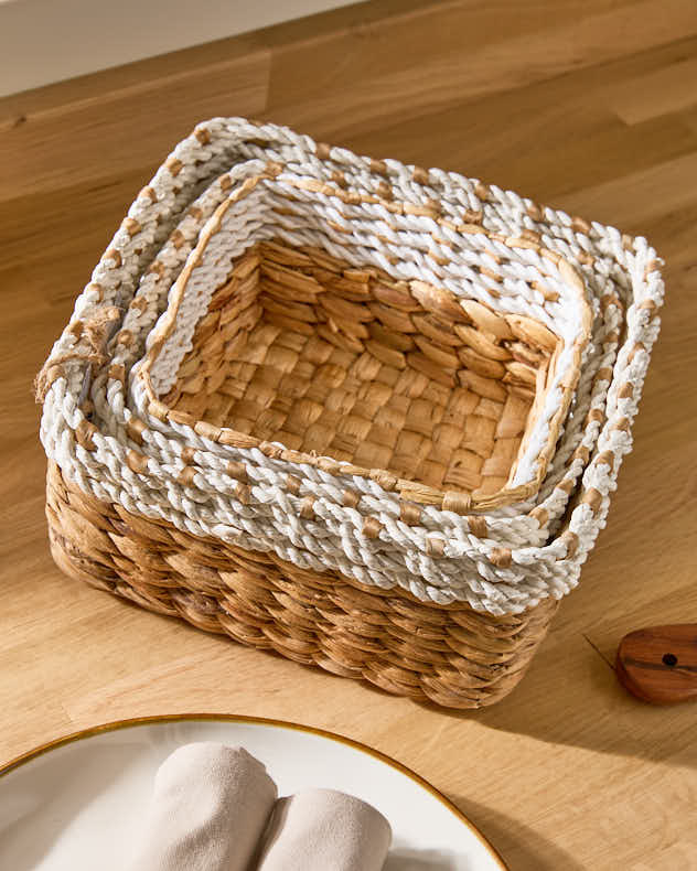 Kano Set of 3 Water Hyacinth Storage Baskets