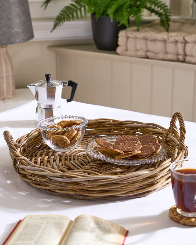 Kaduna Rattan Tray with Handles