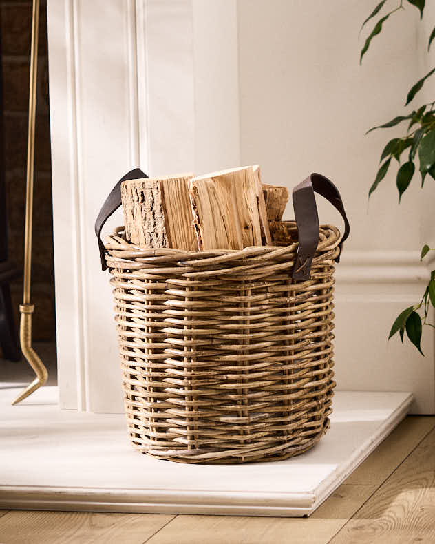 Yola Storage Basket with Leather Handles