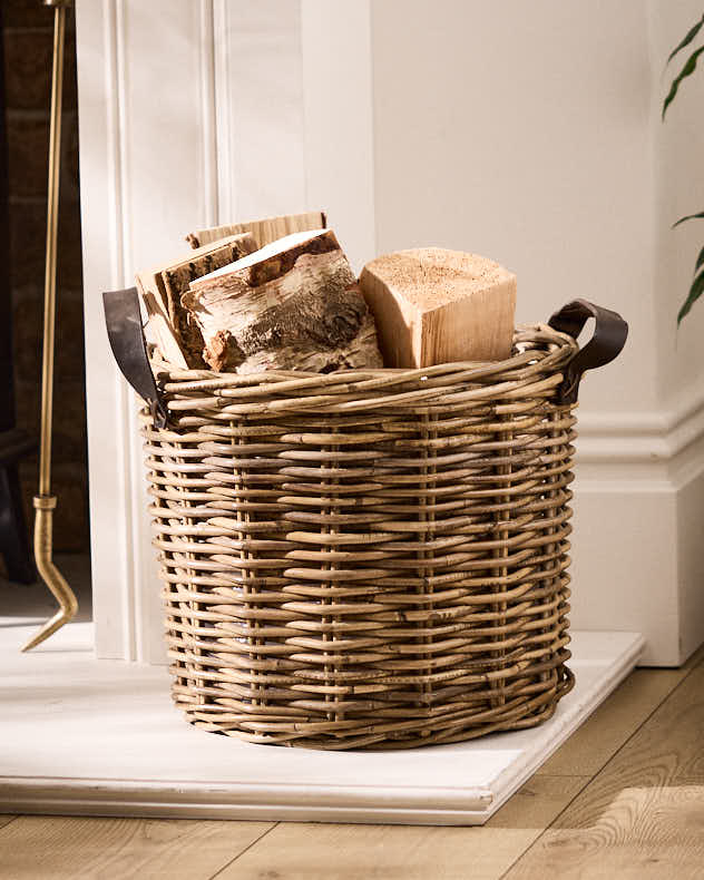 Yola Storage Basket with Leather Handles