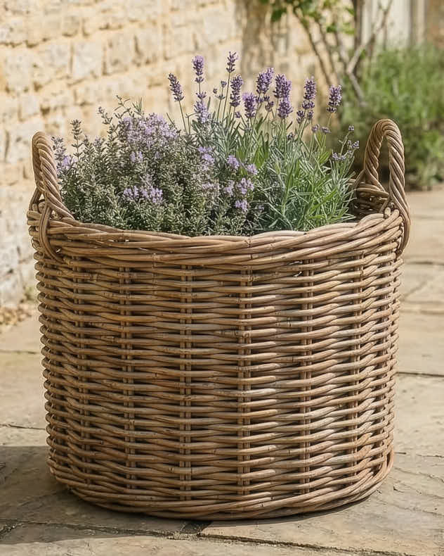 Plant Pot Fluted - Premium Willow Wicker Planter Collection