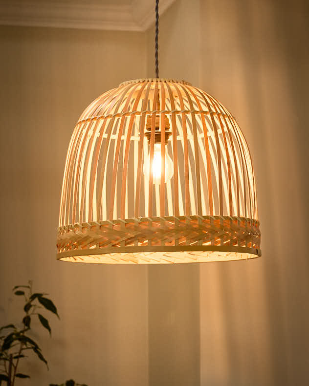 Light Shade - Bamboo Dome Easy Fit Ceiling Shade