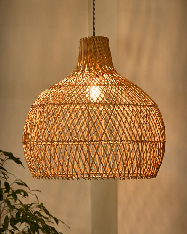 Rattan Teardrop Easy Fit Ceiling Shade