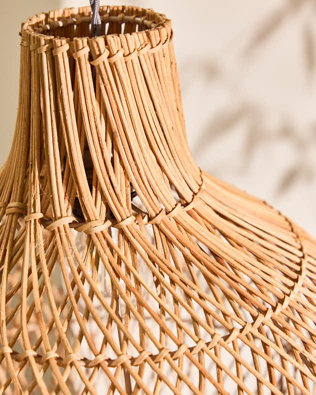 Rattan Teardrop Easy Fit Ceiling Shade