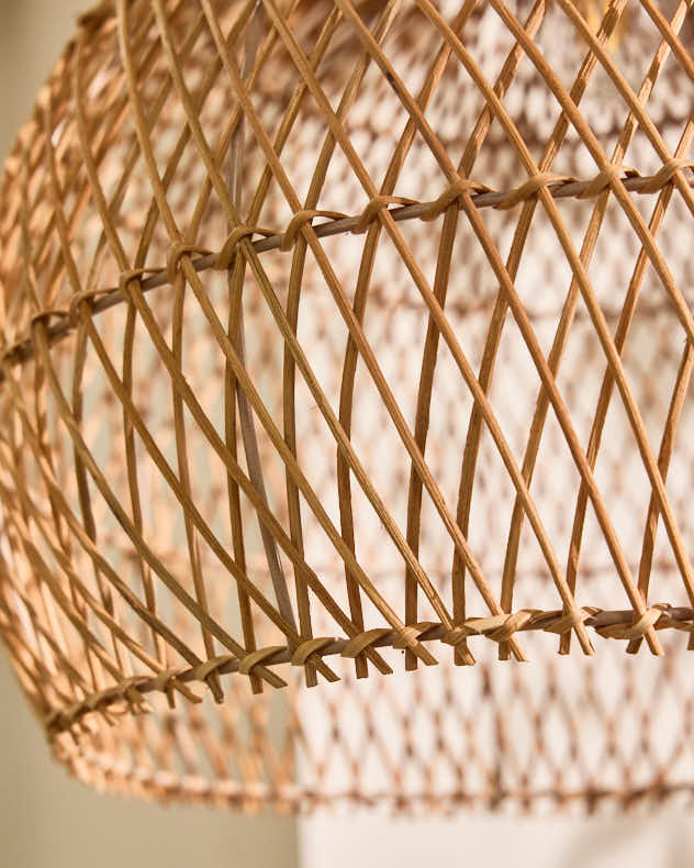 Rattan Teardrop Easy Fit Ceiling Shade