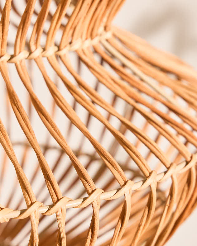 Light Shade - Rattan Pot Bellied Easy Fit Ceiling Shade