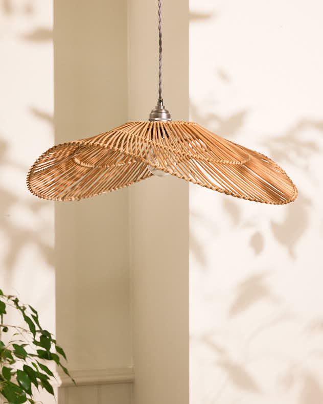 Rattan Curved Easy Fit Ceiling Shade