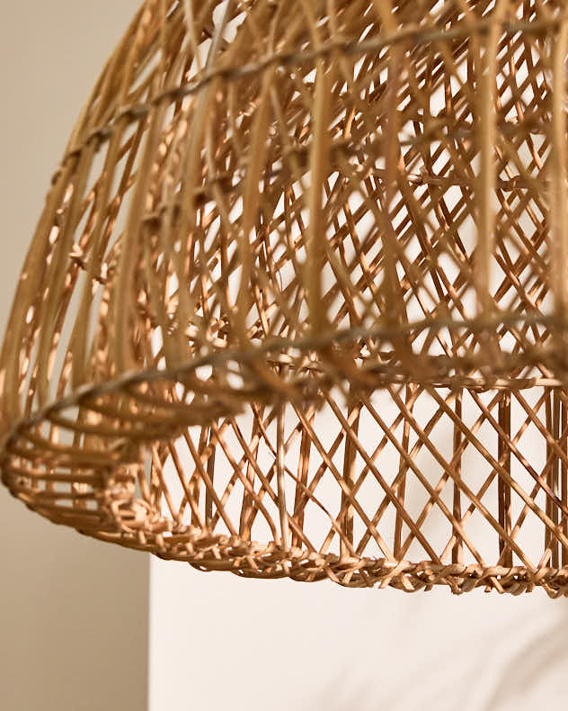 Light Shade - Rattan Twin Spiral Easy Fit Ceiling Shade