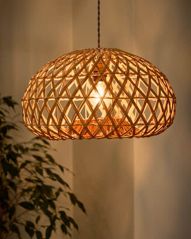 Rattan Basket Weave Easy Fit Ceiling Shade