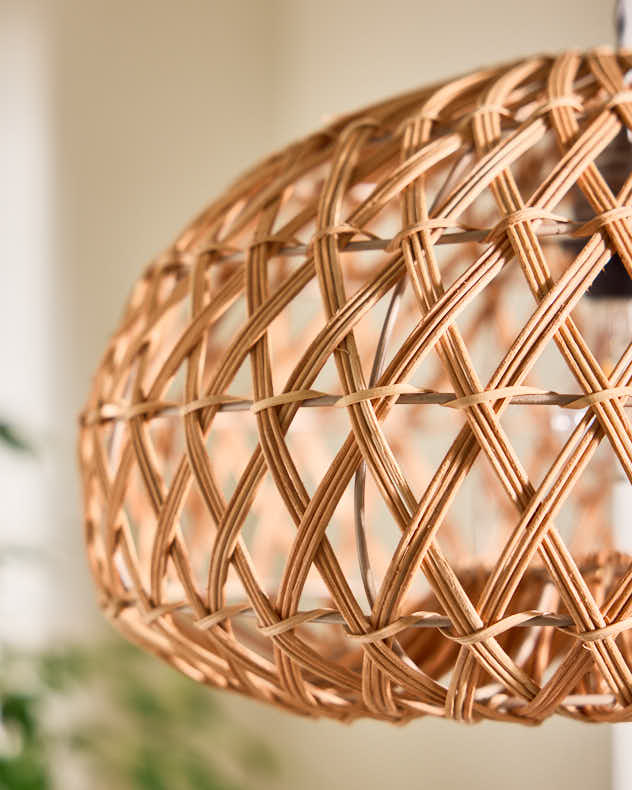 Rattan Basket Weave Easy Fit Ceiling Shade