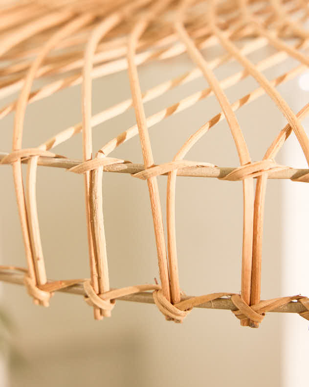 Light Shade - Rattan Flush Wide Easy Fit Ceiling Shade