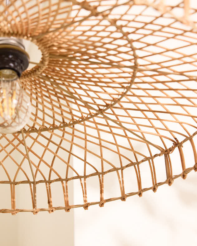 Light Shade - Rattan Flush Wide Easy Fit Ceiling Shade