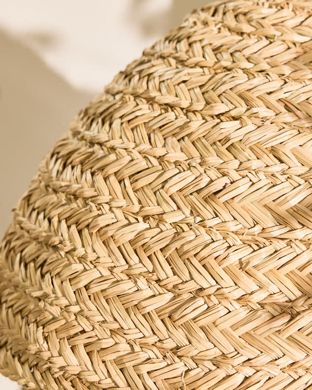 Light Shade - Seagrass Plaid Dome Easy Fit Ceiling Shade