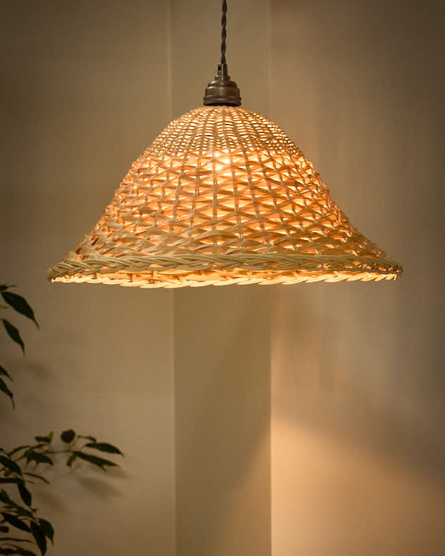 Natural Rattan Light Shade - Rattan Two Tone Easy Fit Ceiling Shade