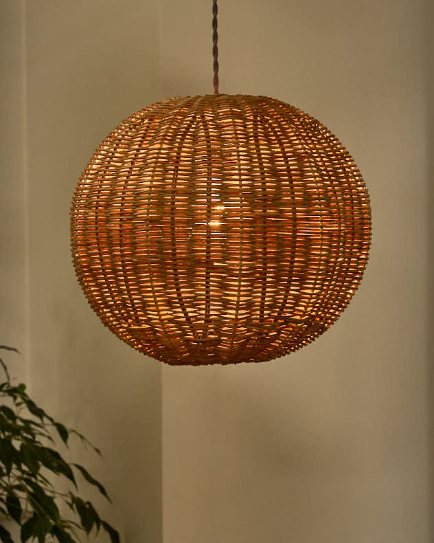 Light Shade - Roscoe Rattan Round Easy Fit Ceiling Shade