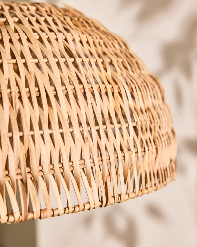 Light Shade - Roscoe Rattan Large Dome Easy Fit Ceiling Shade