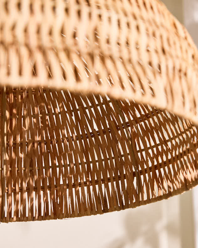 Light Shade - Roscoe Rattan Large Dome Easy Fit Ceiling Shade