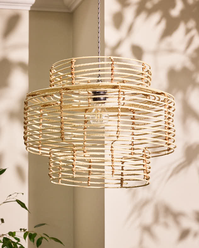 Natural Rattan Light Shade - Rattan Easy Fit Ceiling Shade