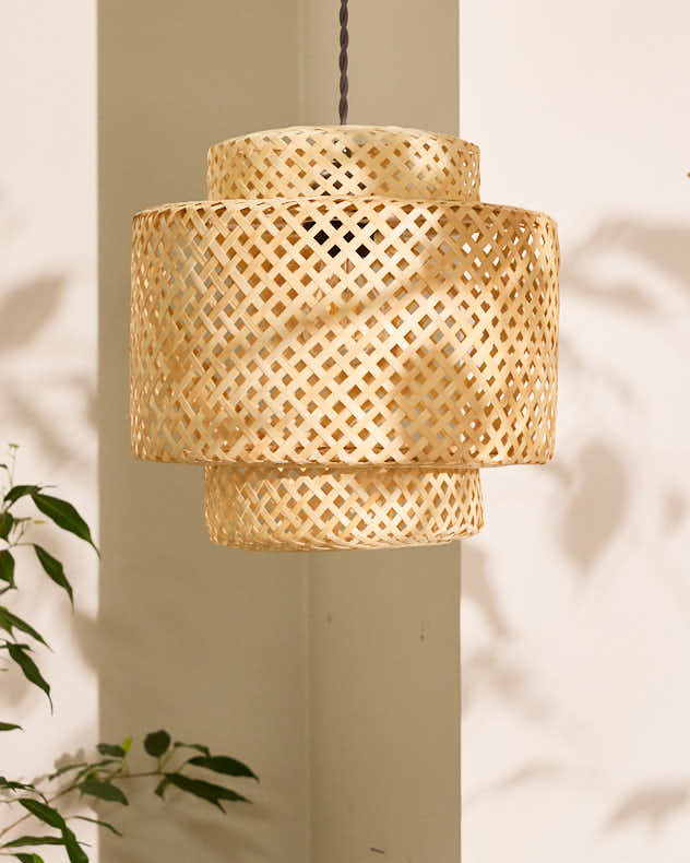 Natural Bamboo Light Shade - Bamboo Easy Fit Ceiling Shade