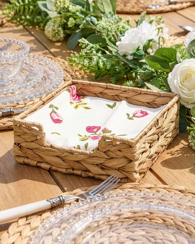 Natural Water Hyacinth Storage Baskets - Lakelyn Water Hyacinth Napkin Holder