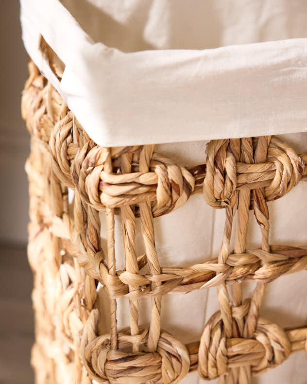 Laundry Hampers &amp; Baskets - Lakelyn Water Hyacinth Lined Basket