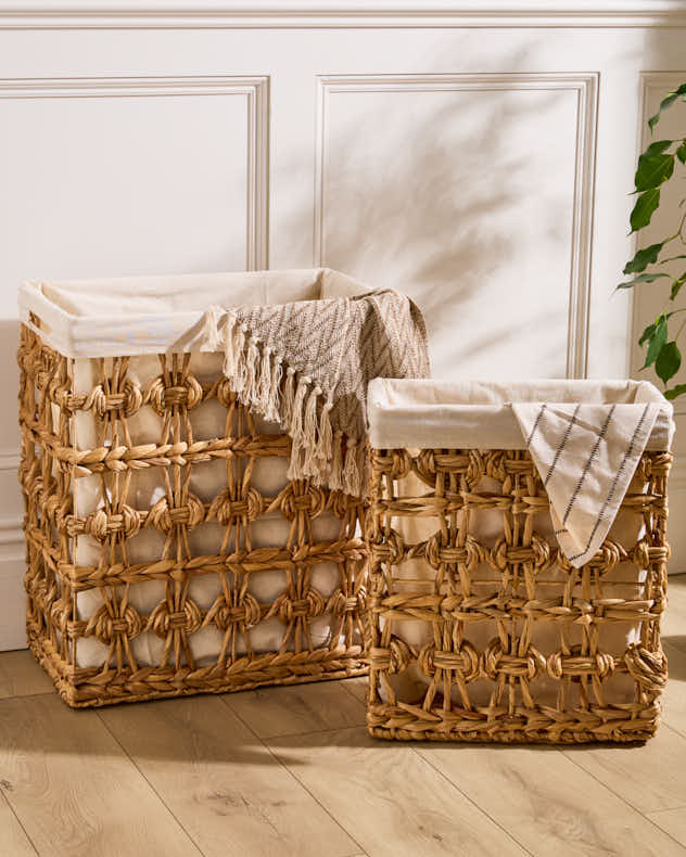 Lakelyn Water Hyacinth Lined Basket