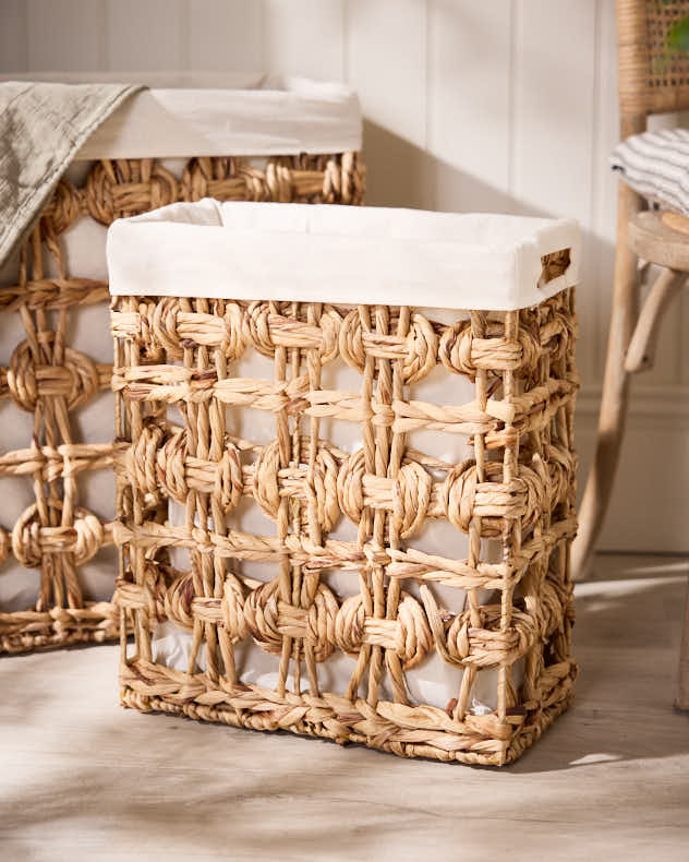 Laundry Hampers &amp; Baskets Large - Lakelyn Water Hyacinth Lined Basket