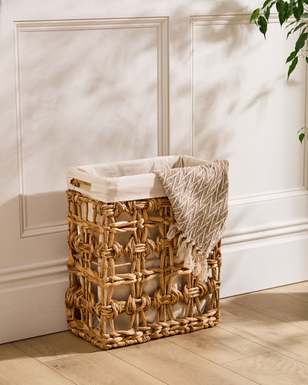 Lakelyn Water Hyacinth Lined Basket