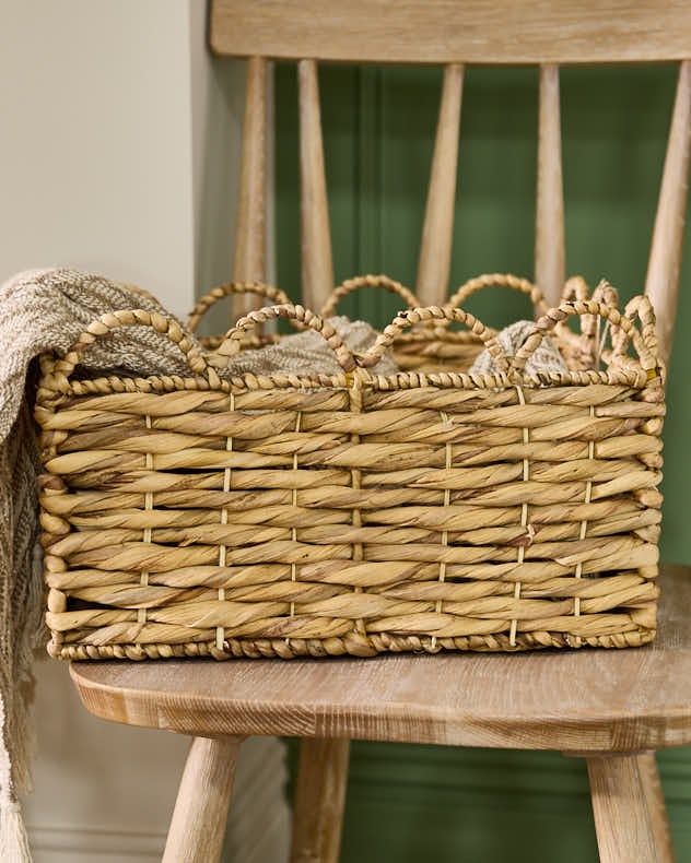 Scalloped Fireside Storage Baskets