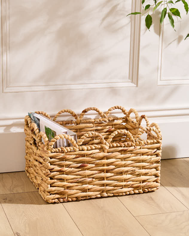 Water Hyacinth Scalloped Storage Baskets