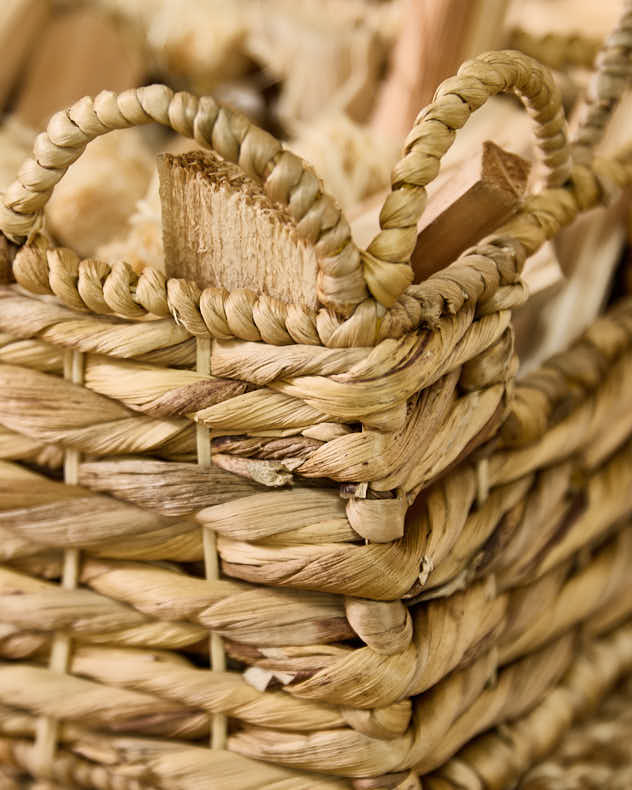 Scalloped Fireside Storage Baskets