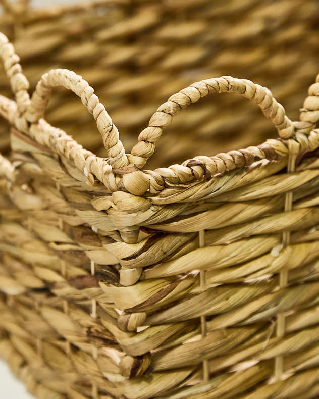 Water Hyacinth Scalloped Storage Baskets