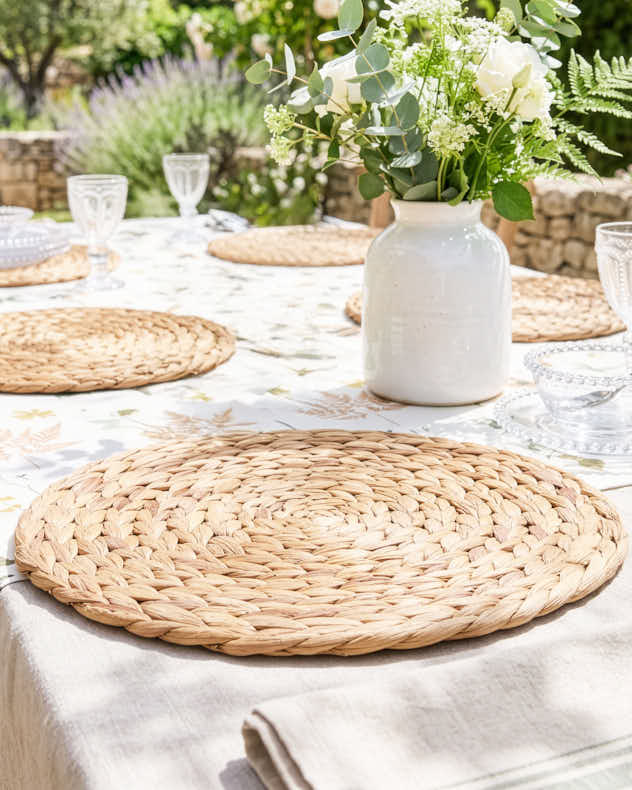 Natural Water Hyacinth Coasters - Lakelyn Water Hyacinth Round Placemat