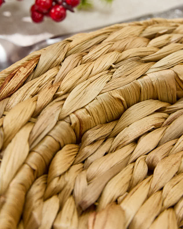 Set of 2 Water Hyacinth Charger Plates