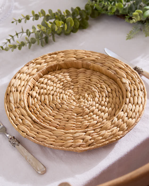 Natural Water Hyacinth Plates - Set of 2 Water Hyacinth Charger Plates