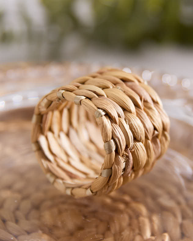 Napkin Rings - Set of 4 Water Hyacinth Napkin Rings