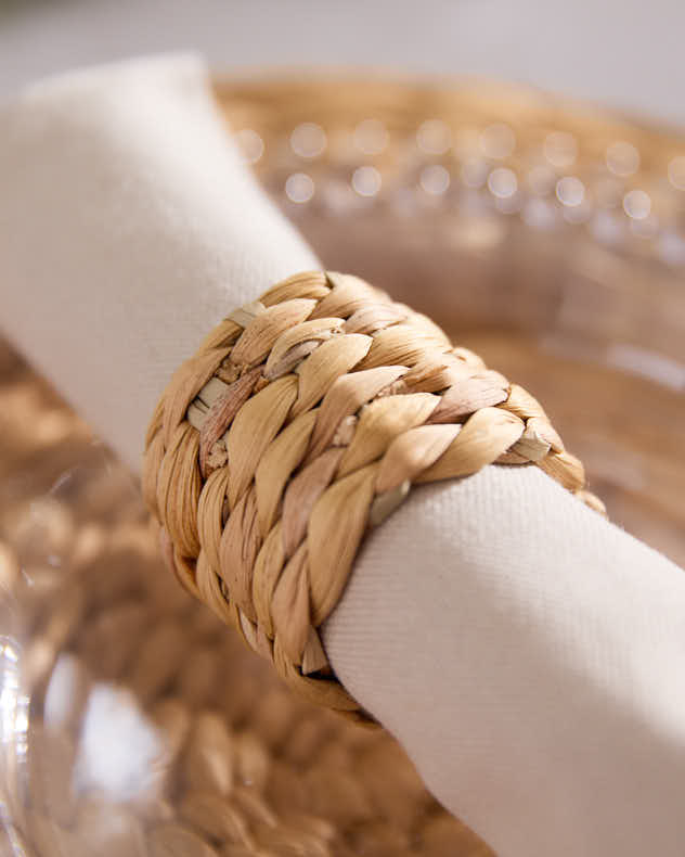 Napkin Rings - Set of 4 Water Hyacinth Napkin Rings