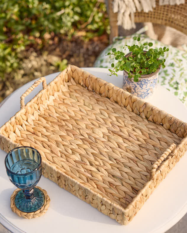Accessories Tray - Rectangular Water Hyacinth Tray