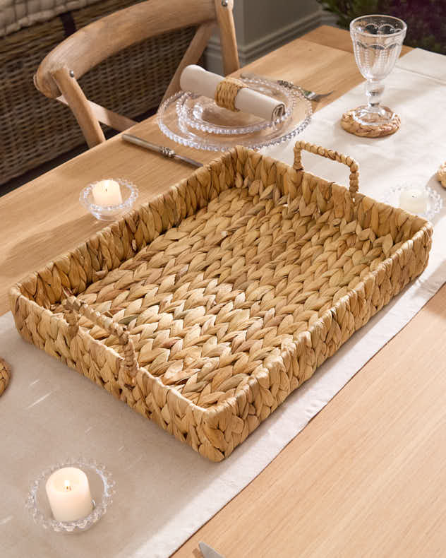 Rectangular Water Hyacinth Tray