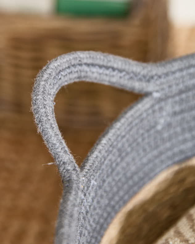 Seagrass Grey Stripe Basket