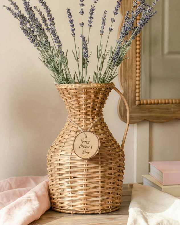 Personalised Rattan Urn Vase Gift