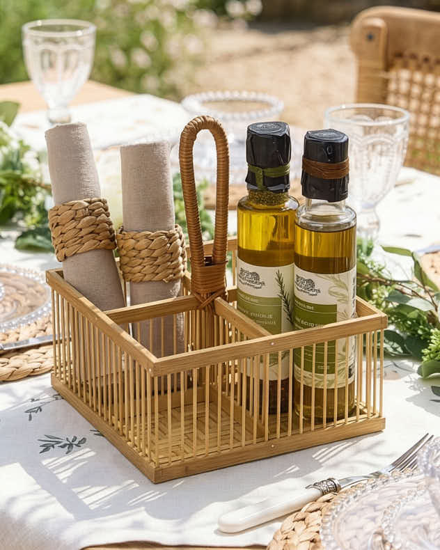 Natural Bamboo Cutlery Holders - Bamboo Cutlery Caddy