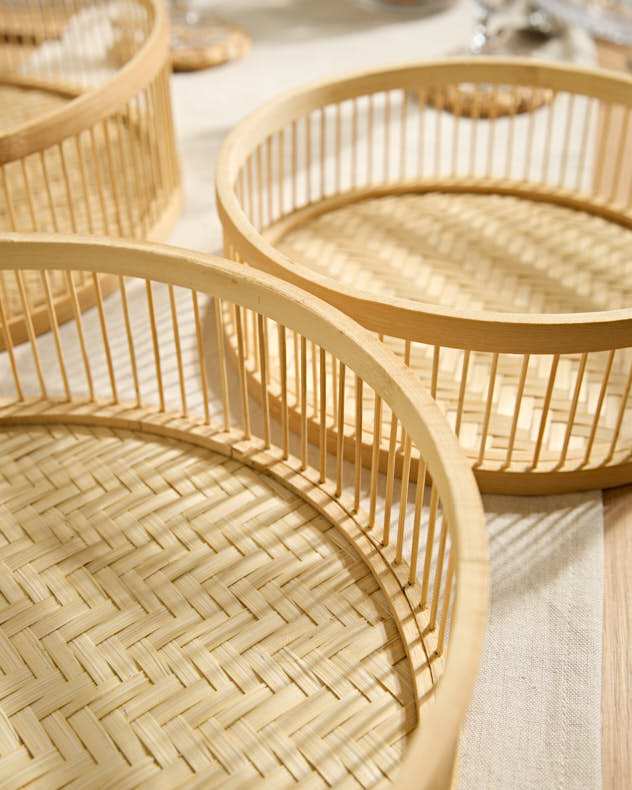Set of 3 Bamboo Nesting Trays