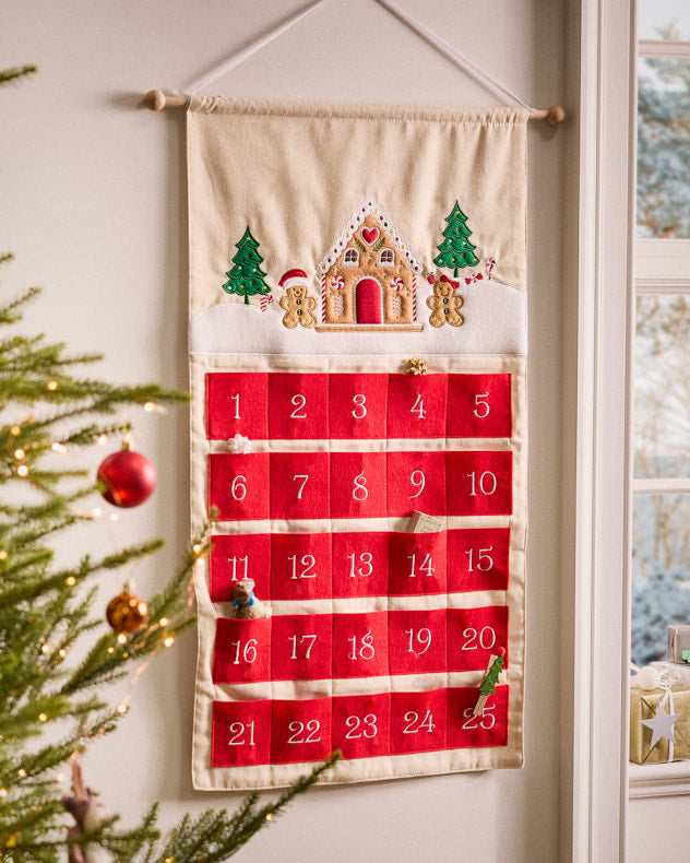 Gingerbread Hanging Fabric Advent Calendar